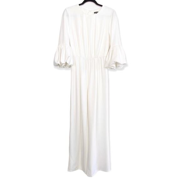 Marina Bell Sleeve Jumpsuit in White, Size 6 - Picture 2 of 7
